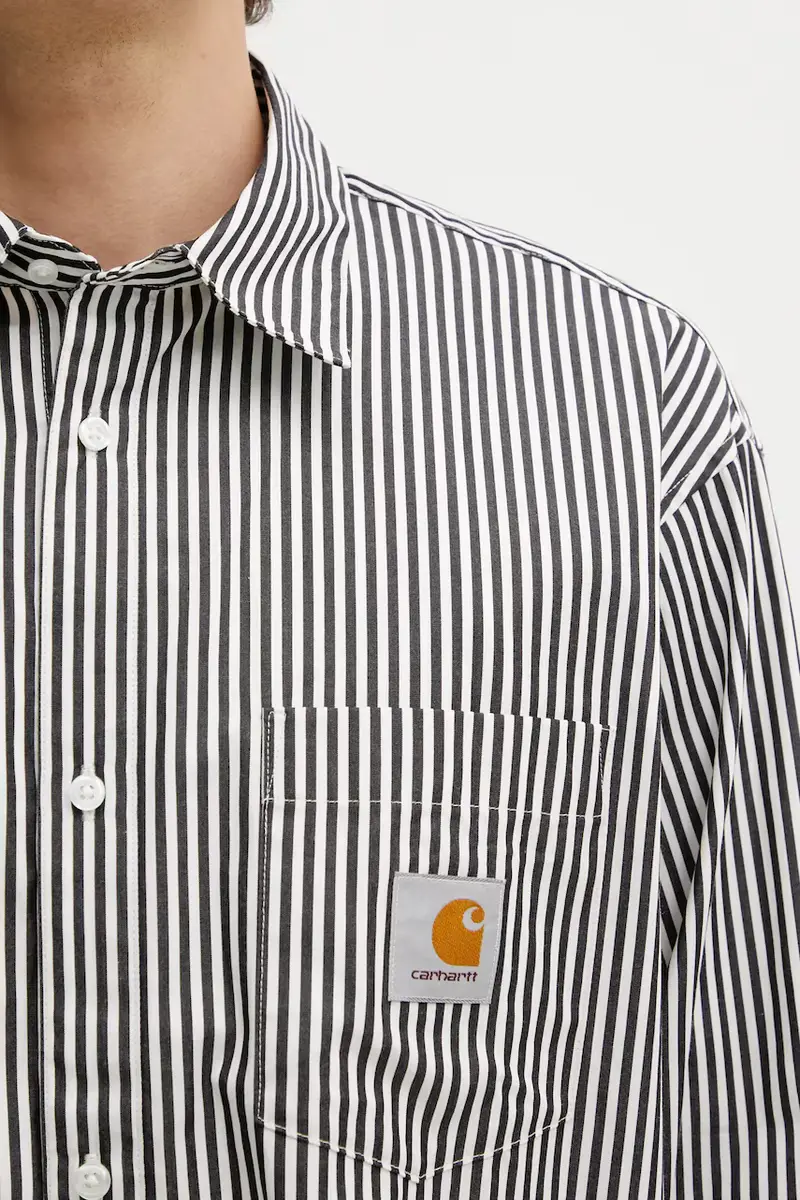 camicia in cotone LS Daldry Shirt Nero miniatura 4