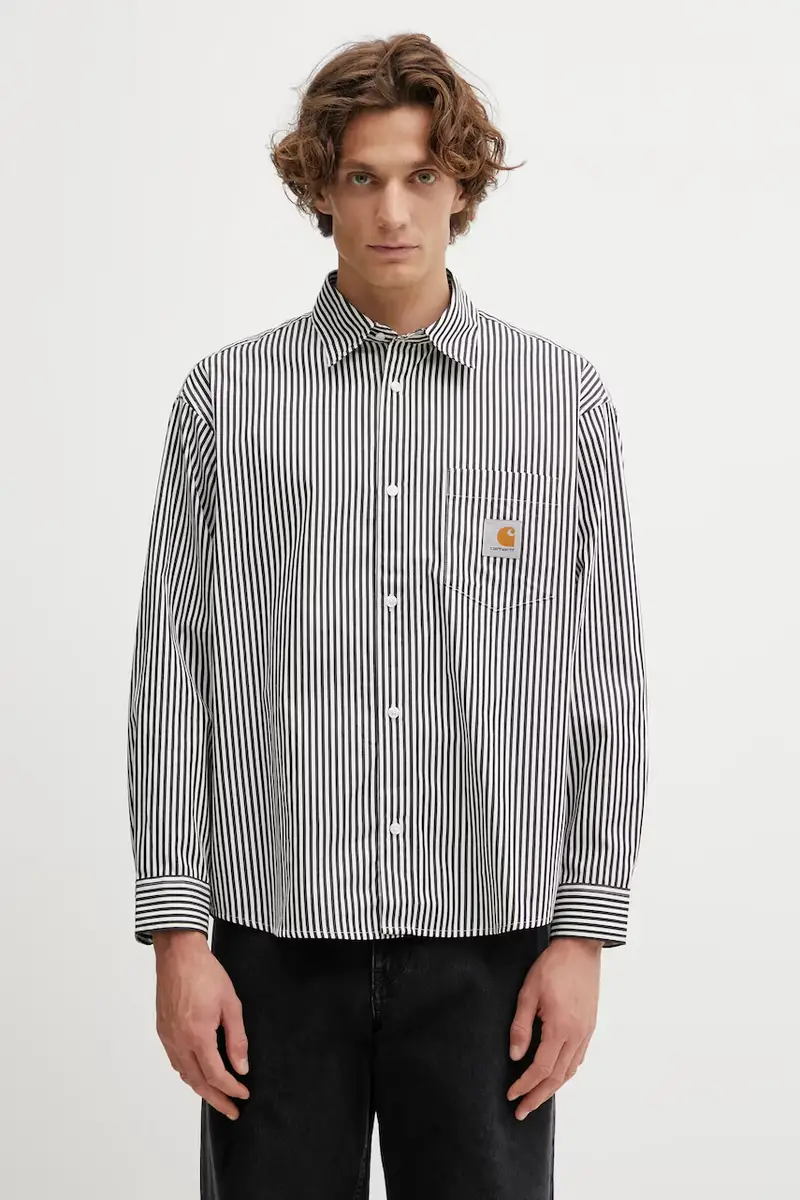 camicia in cotone LS Daldry Shirt Nero