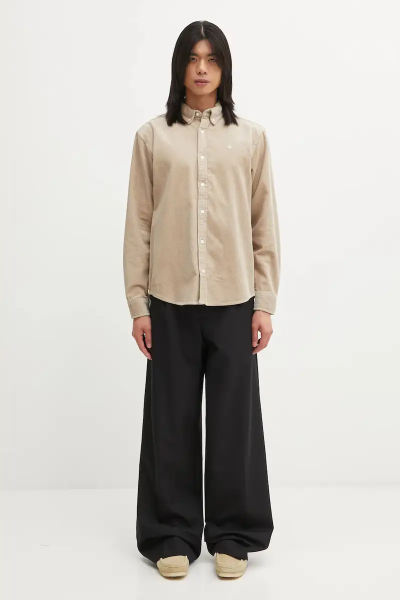 camicia in cotone Madison Cord uomo colore beige I029958.0FGXX miniatura 5