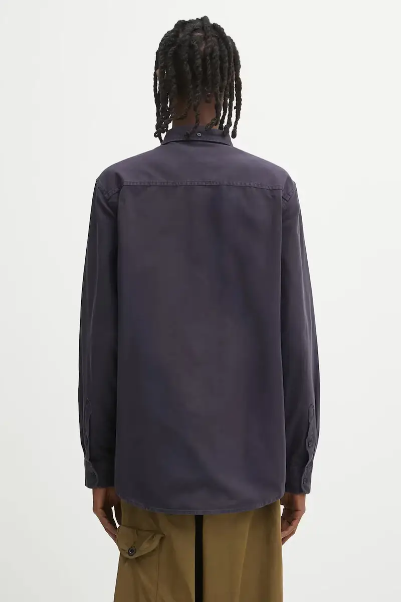 camicia in cotone S Bolton uomo colore blu navy I030238.1CXX miniatura 3