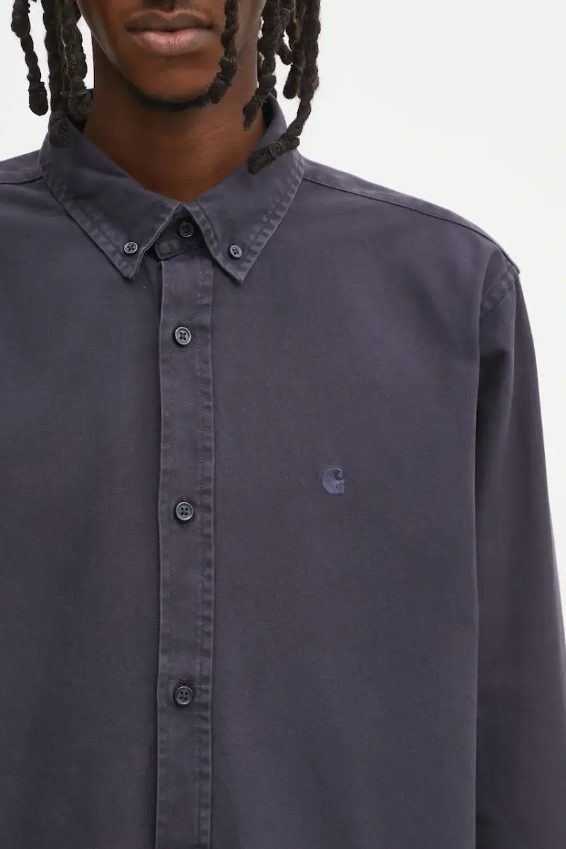 camicia in cotone S Bolton uomo colore blu navy I030238.1CXX miniatura 4