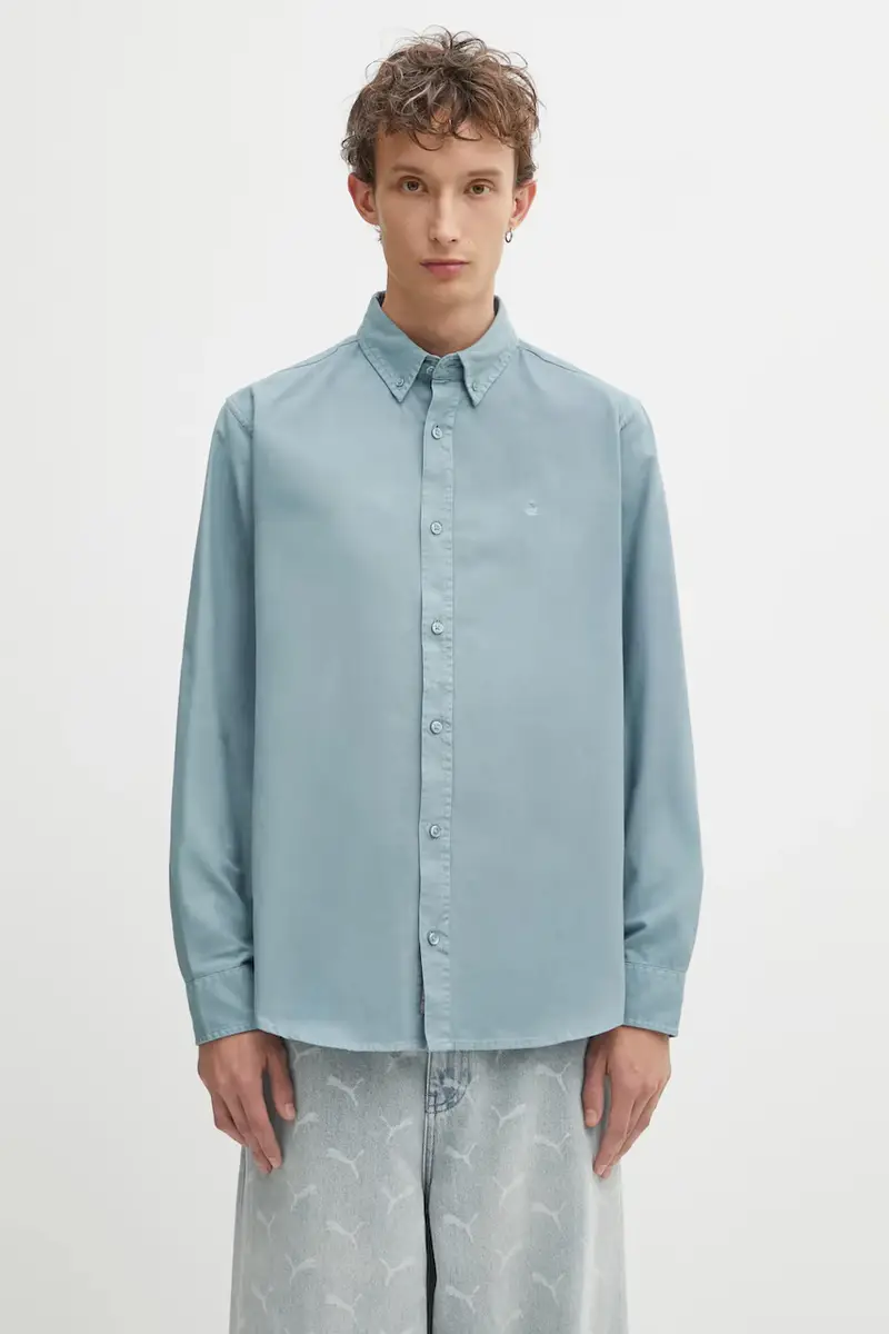 camicia in cotone S Bolton uomo colore turchese I030238.33EXX