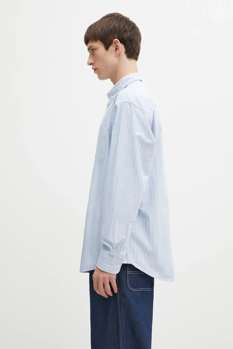 camicia in cotone S Cassel uomo colore blu I035327.35BXX miniatura 2