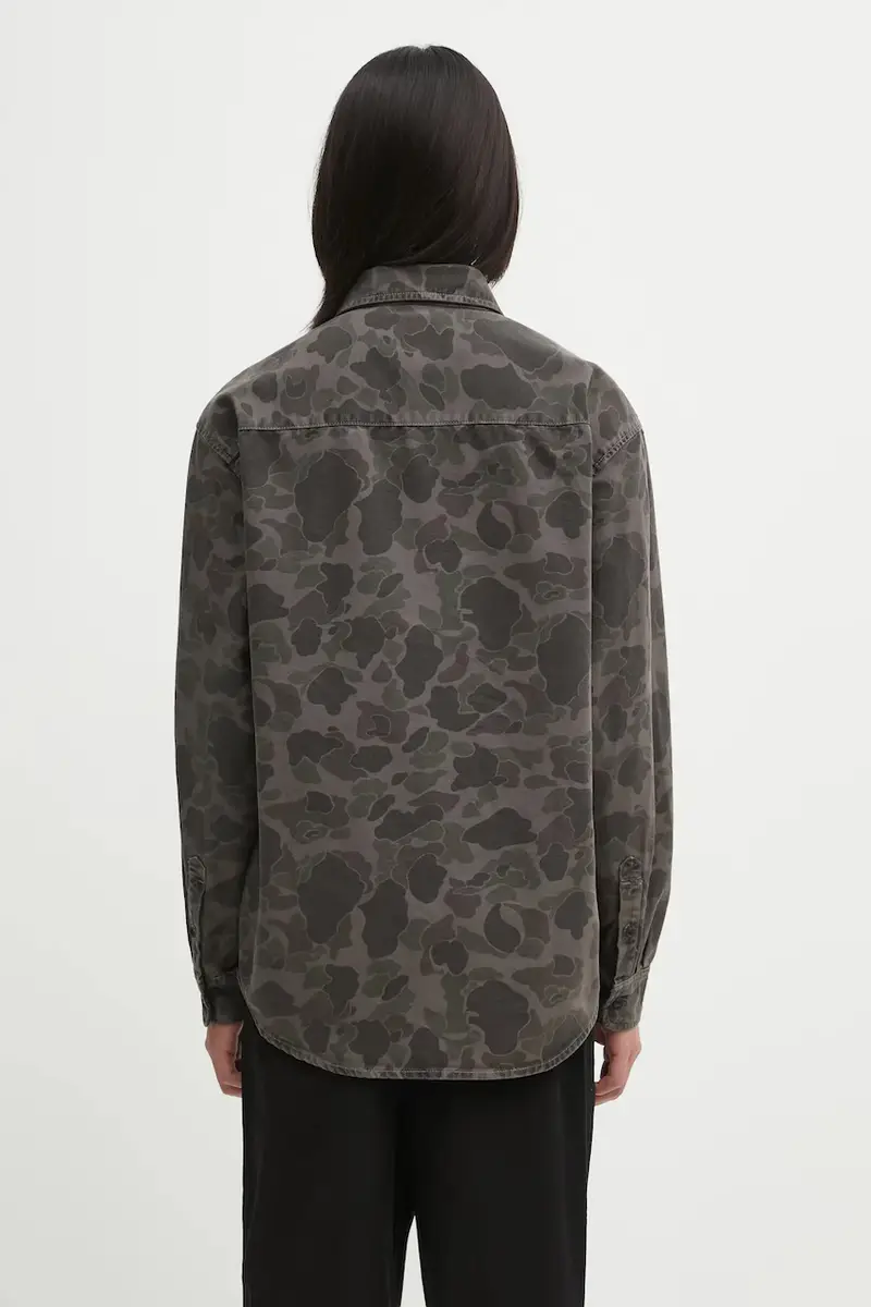 camicia in cotone S Duck Shirt uomo colore verde I033769.3ELGD miniatura 3