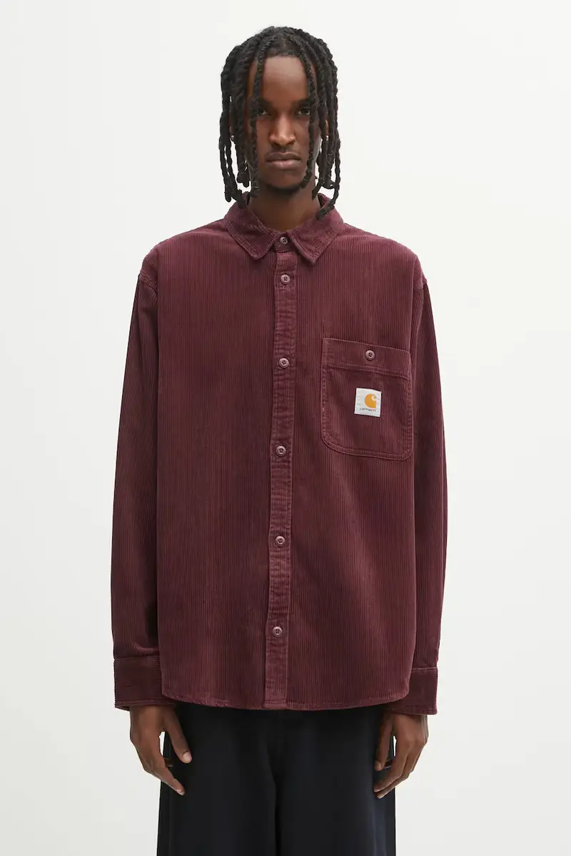 camicia in cotone S Flint Shirt uomo colore granata I035837.33KXX