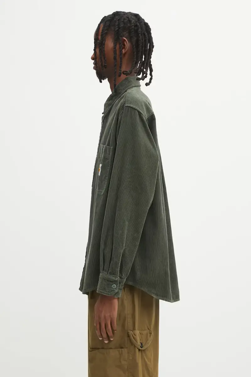 camicia in cotone S Flint Shirt uomo colore verde I035837.2ZXXX miniatura 2