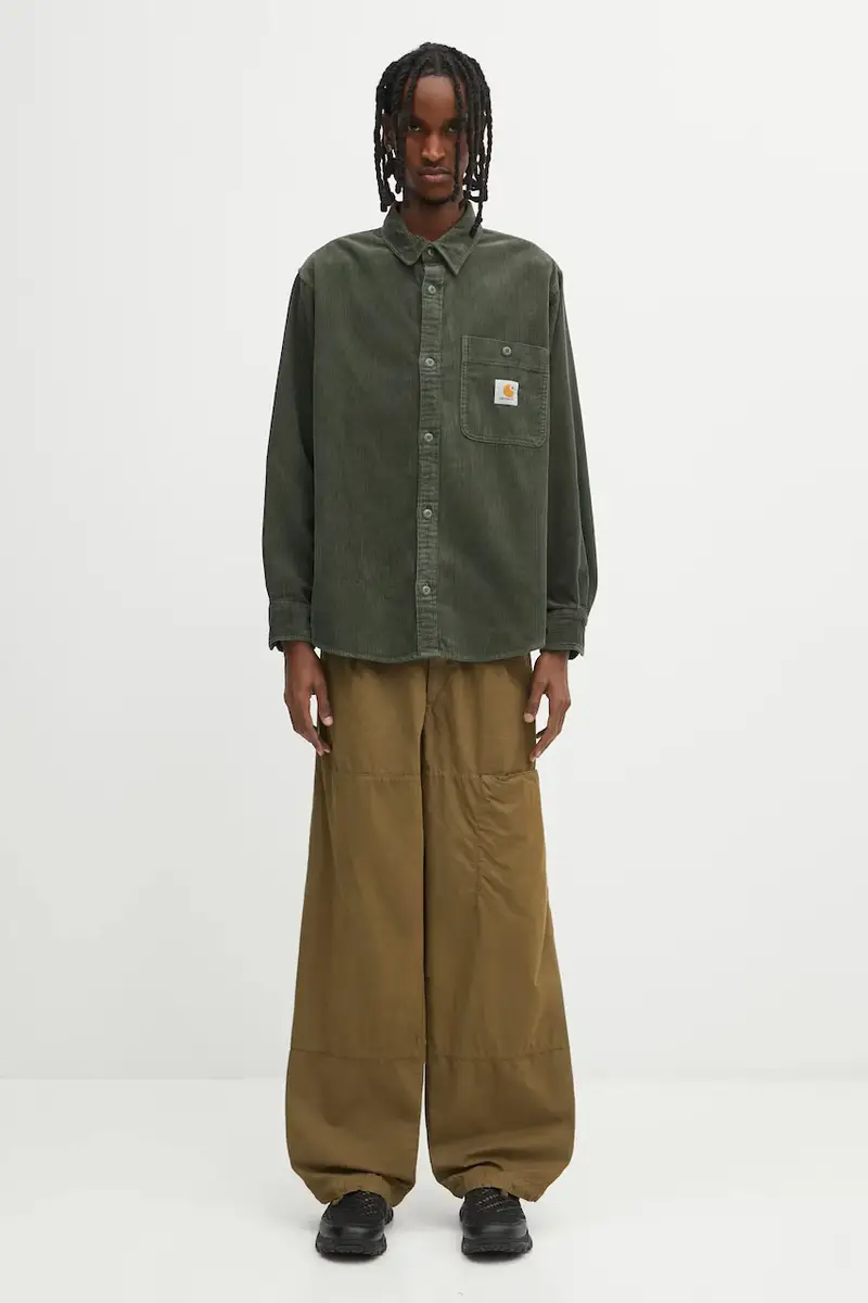 camicia in cotone S Flint Shirt uomo colore verde I035837.2ZXXX miniatura 5