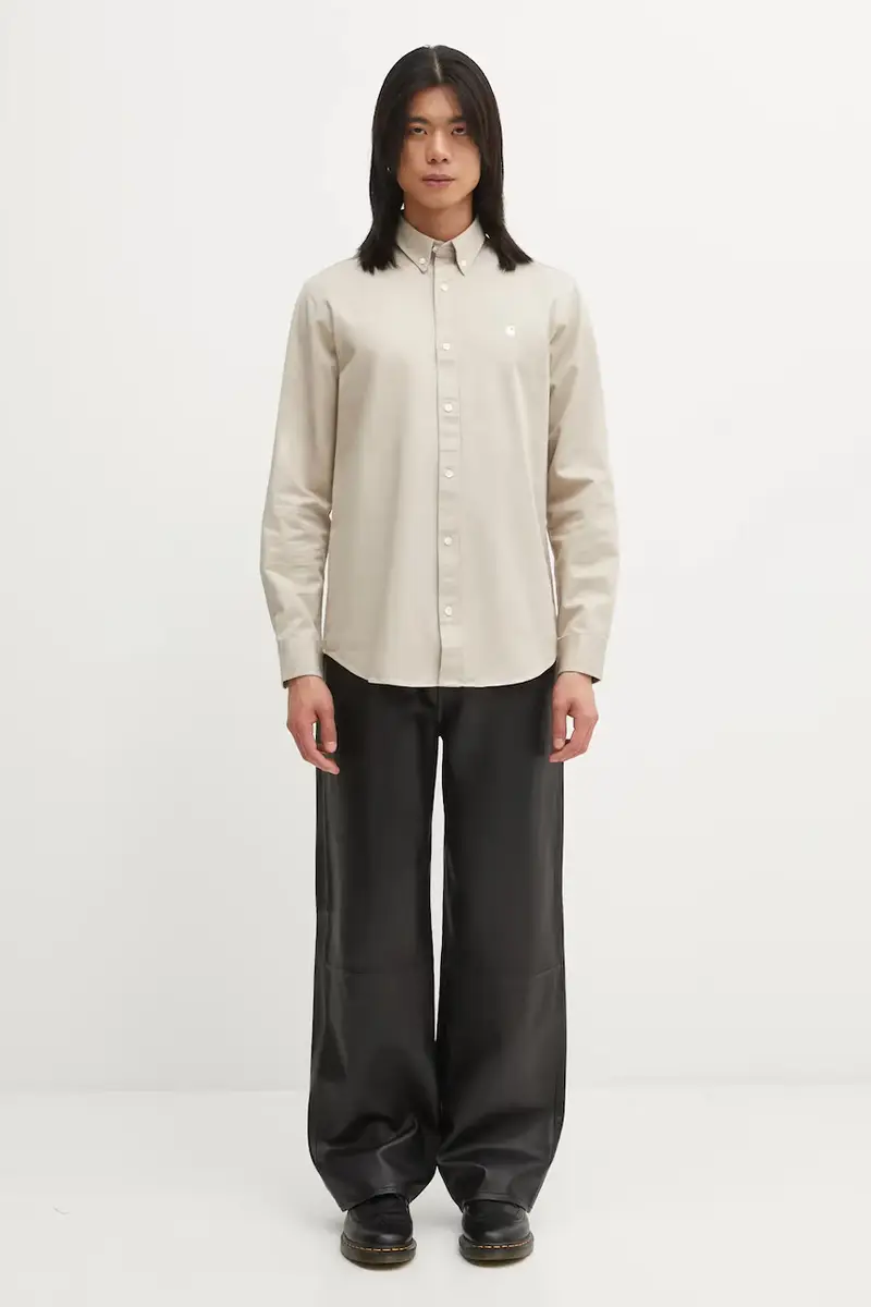 camicia in cotone S Madison Shirt uomo colore beige I023339.2V4XX miniatura 5