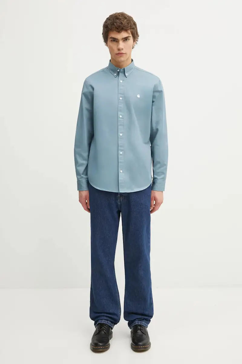 camicia in cotone S Madison Shirt uomo colore blu I023339.39HXX miniatura 5