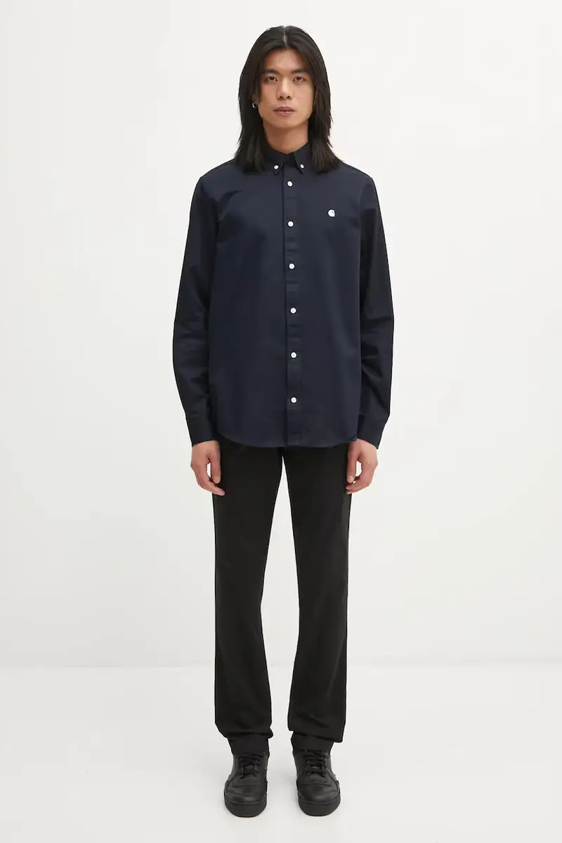 camicia in cotone S Madison Shirt uomo colore blu navy I023339.0COXX miniatura 5