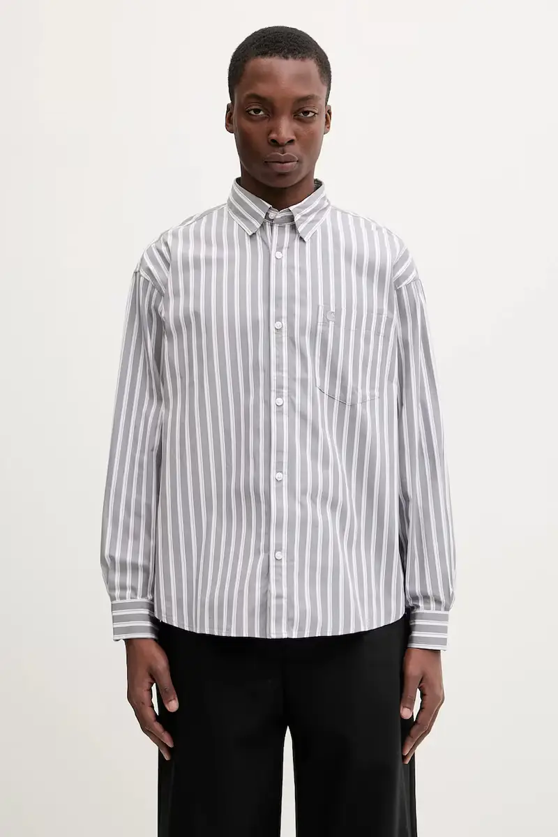 camicia in cotone S Malden uomo colore grigio I035334.3CXXX