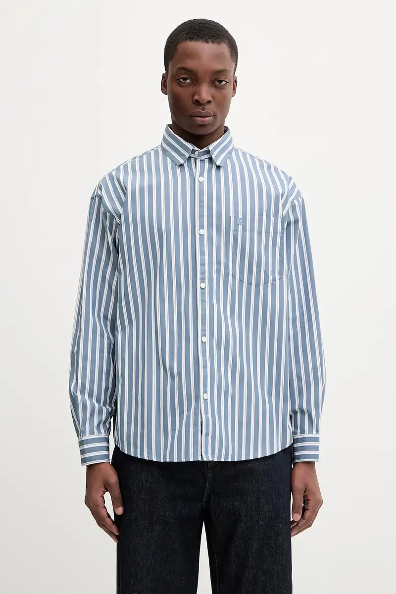 camicia in cotone S Malden uomo colore grigio I035334.3CYXX