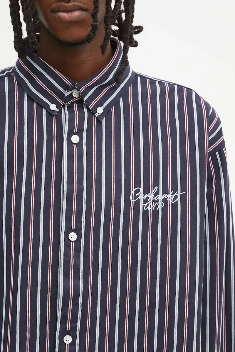 camicia in cotone S Palance uomo colore blu navy I035330.35HXX miniatura 4