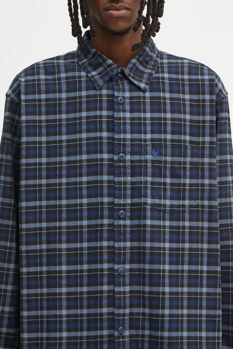 camicia in cotone S Widmark uomo colore blu navy I035326.35NXX miniatura 4