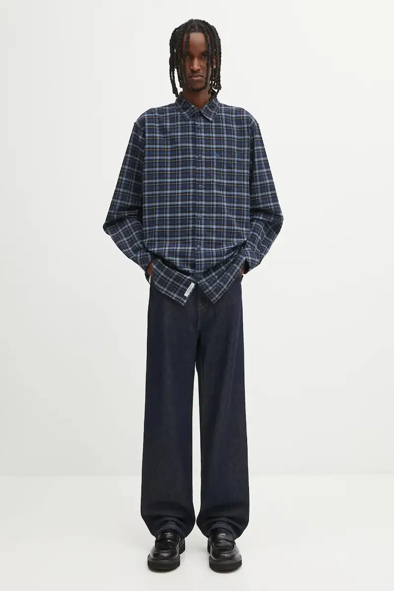 camicia in cotone S Widmark uomo colore blu navy I035326.35NXX miniatura 5