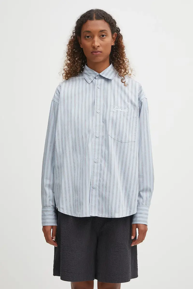 camicia in cotone W' L/S Grimsby donna colore blu I035134.30OXX