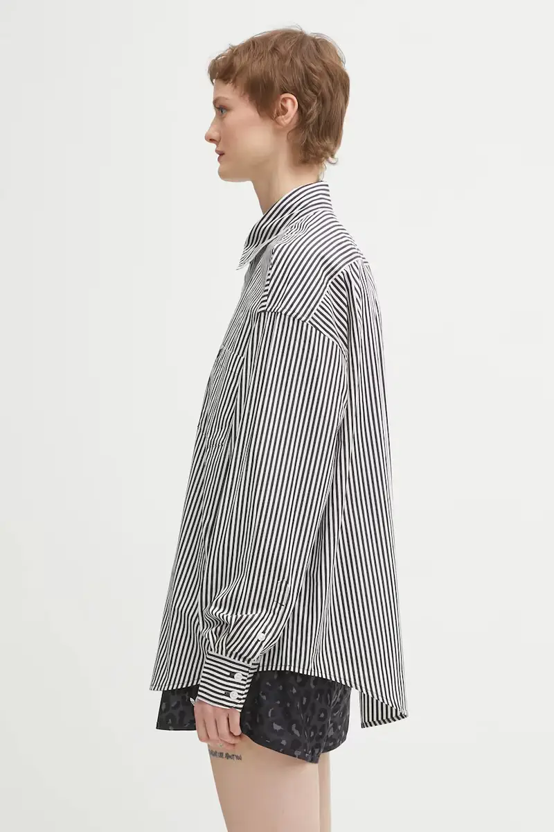 camicia in cotone W‘ LS Daldry Shirt Nero miniatura 2