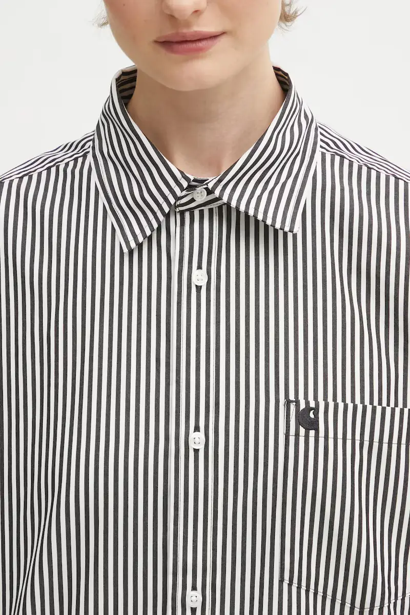 camicia in cotone W‘ LS Daldry Shirt Nero miniatura 4