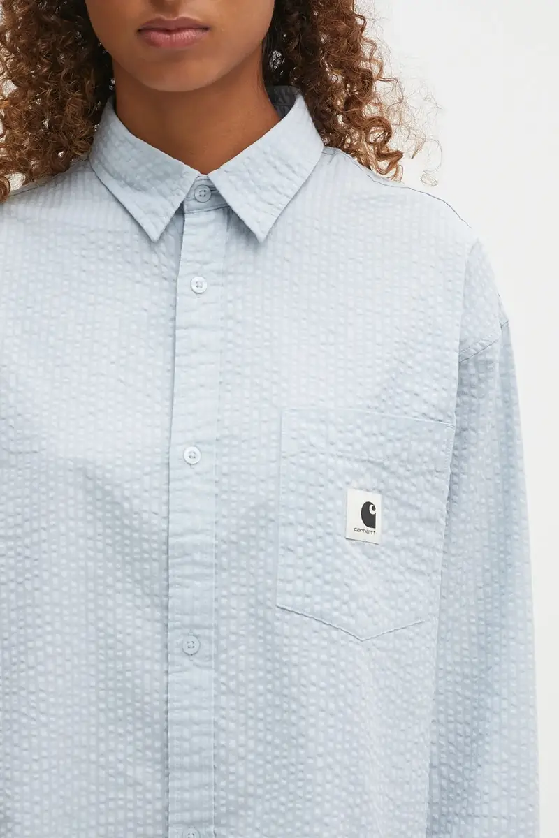 camicia in cotone W' Toland donna colore blu I035132.31SXX miniatura 4