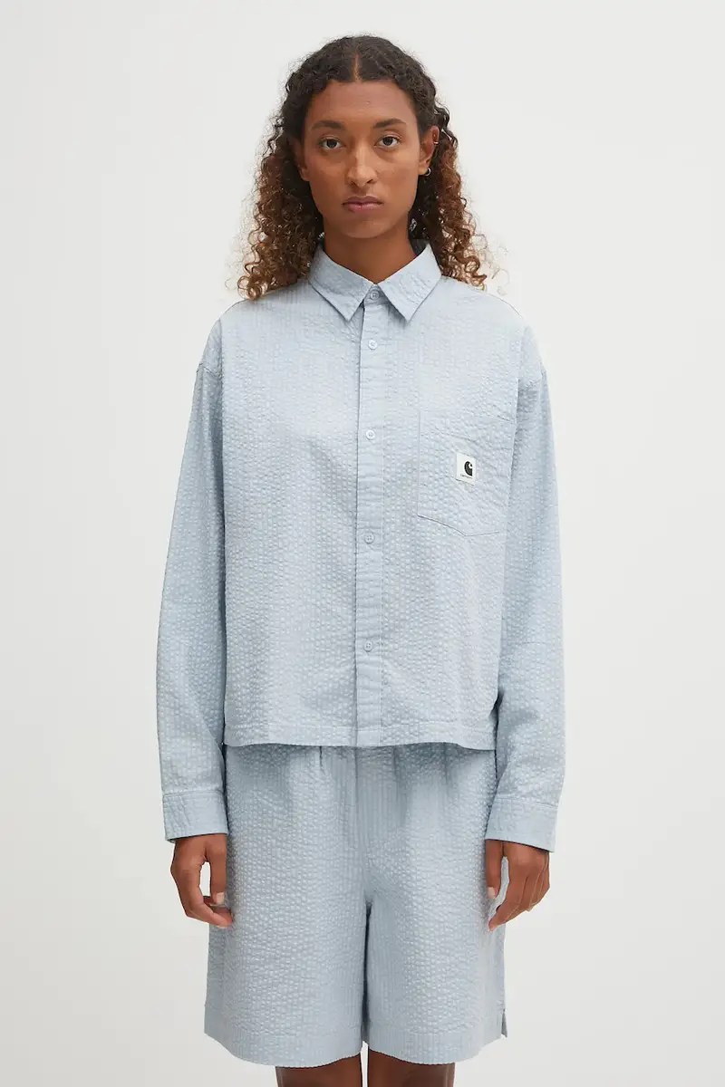 camicia in cotone W' Toland donna colore blu I035132.31SXX