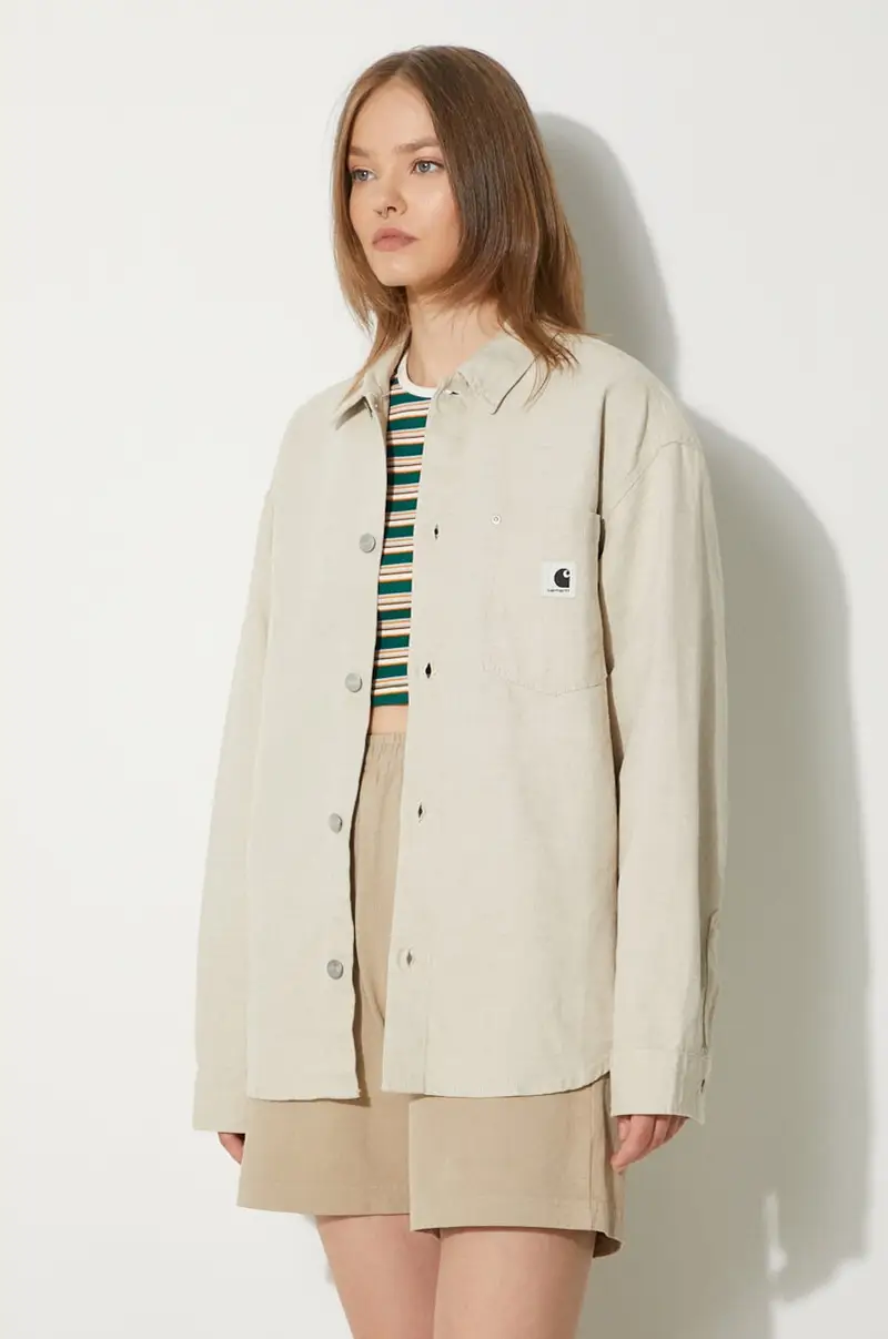 camicia in lino misto Ethel Shirt Jac colore beige I033569.502