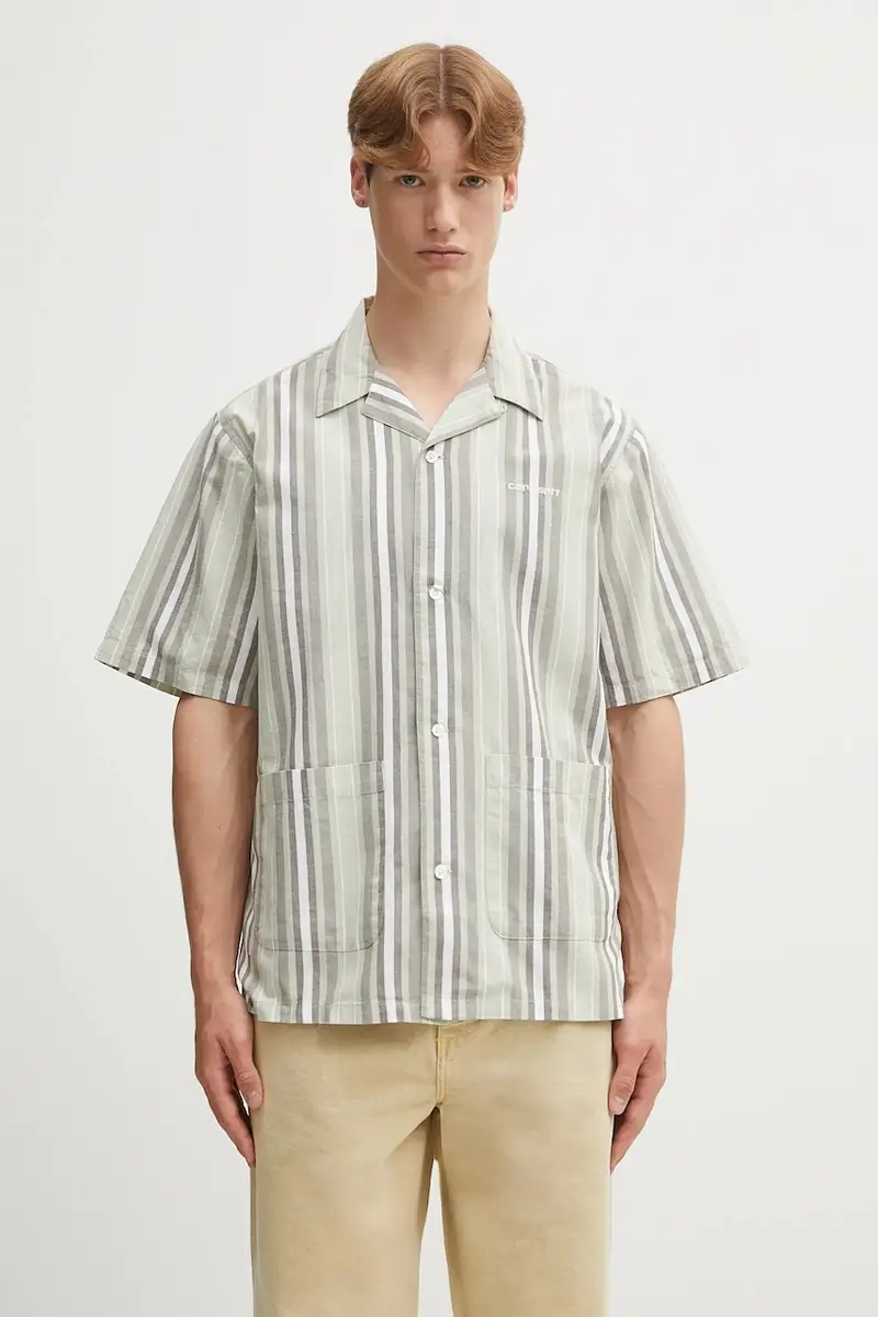 camicia in lino misto S/S Folsey uomo colore beige I035154.3G7XX