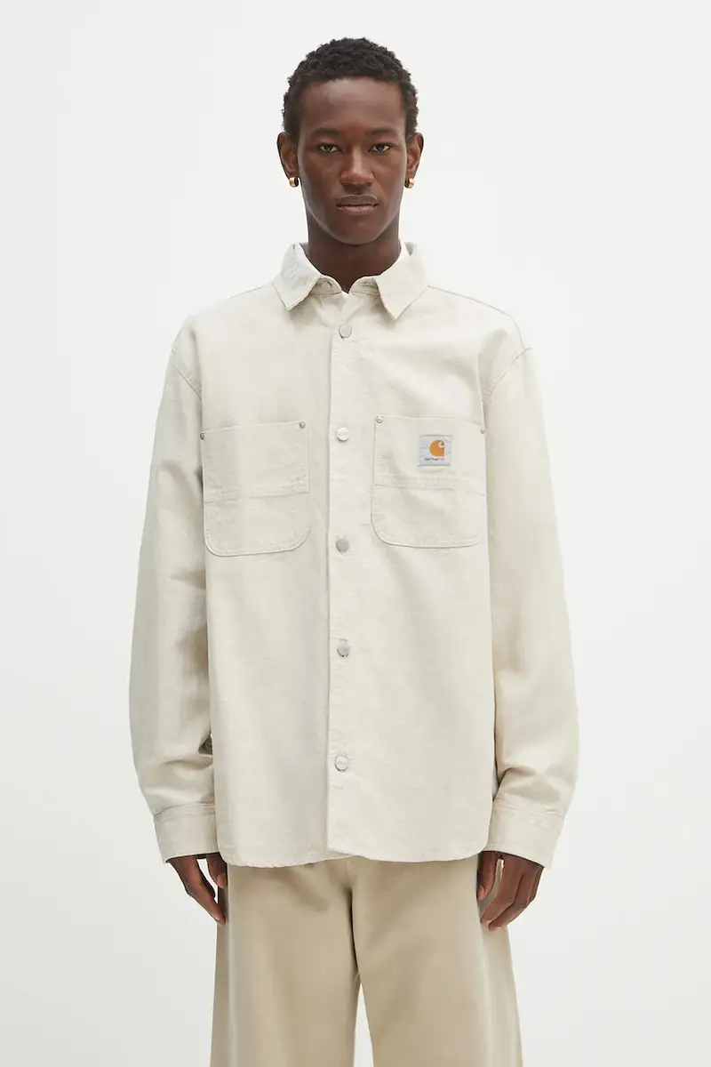 camicia in lino misto Walter uomo colore beige I033578.502