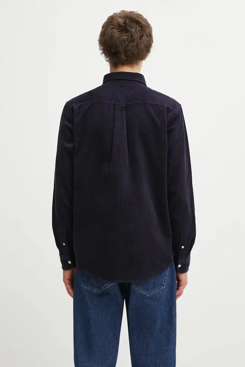 camicia in velluto a coste Madison Cord uomo colore blu navy I029958.0FHXX miniatura 3