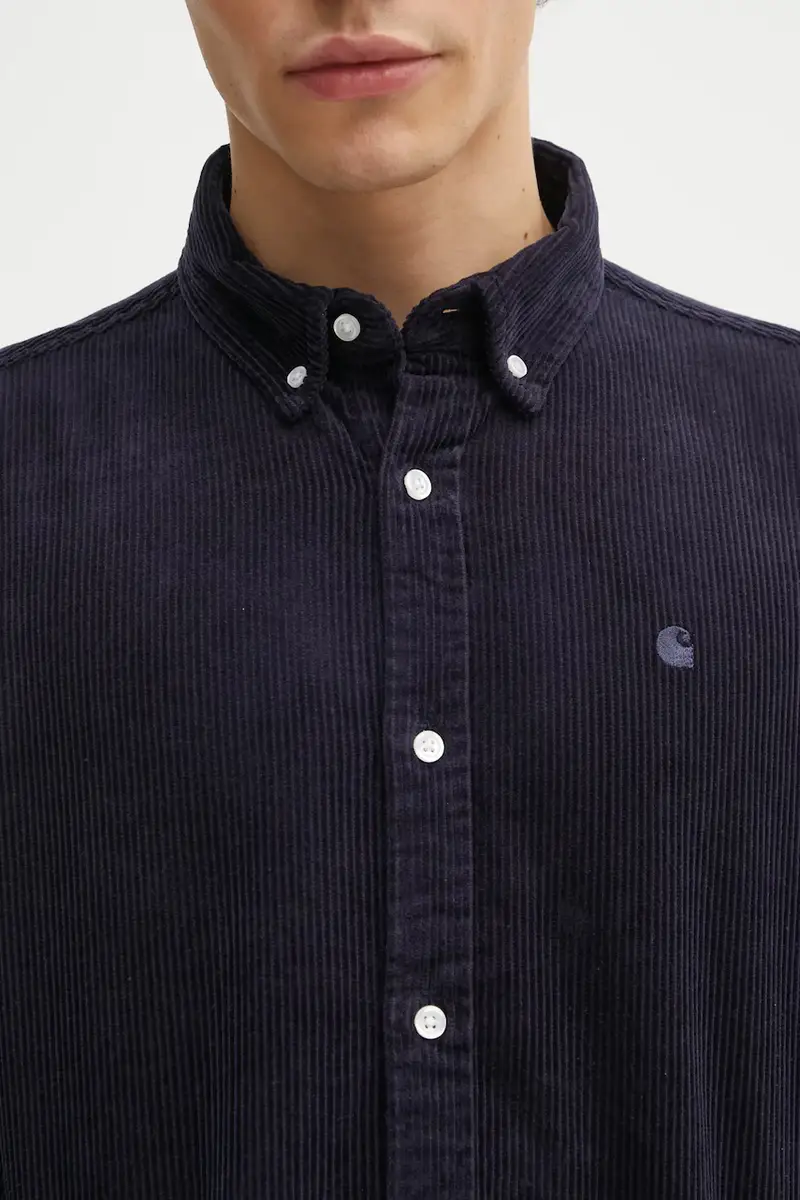 camicia in velluto a coste Madison Cord uomo colore blu navy I029958.0FHXX miniatura 4