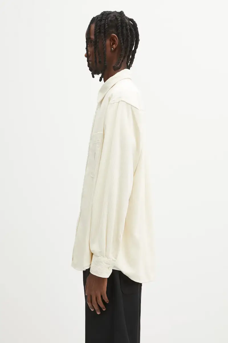 camicia in velluto a coste S Flint Shirt uomo colore beige I035837.1NGXX miniatura 2