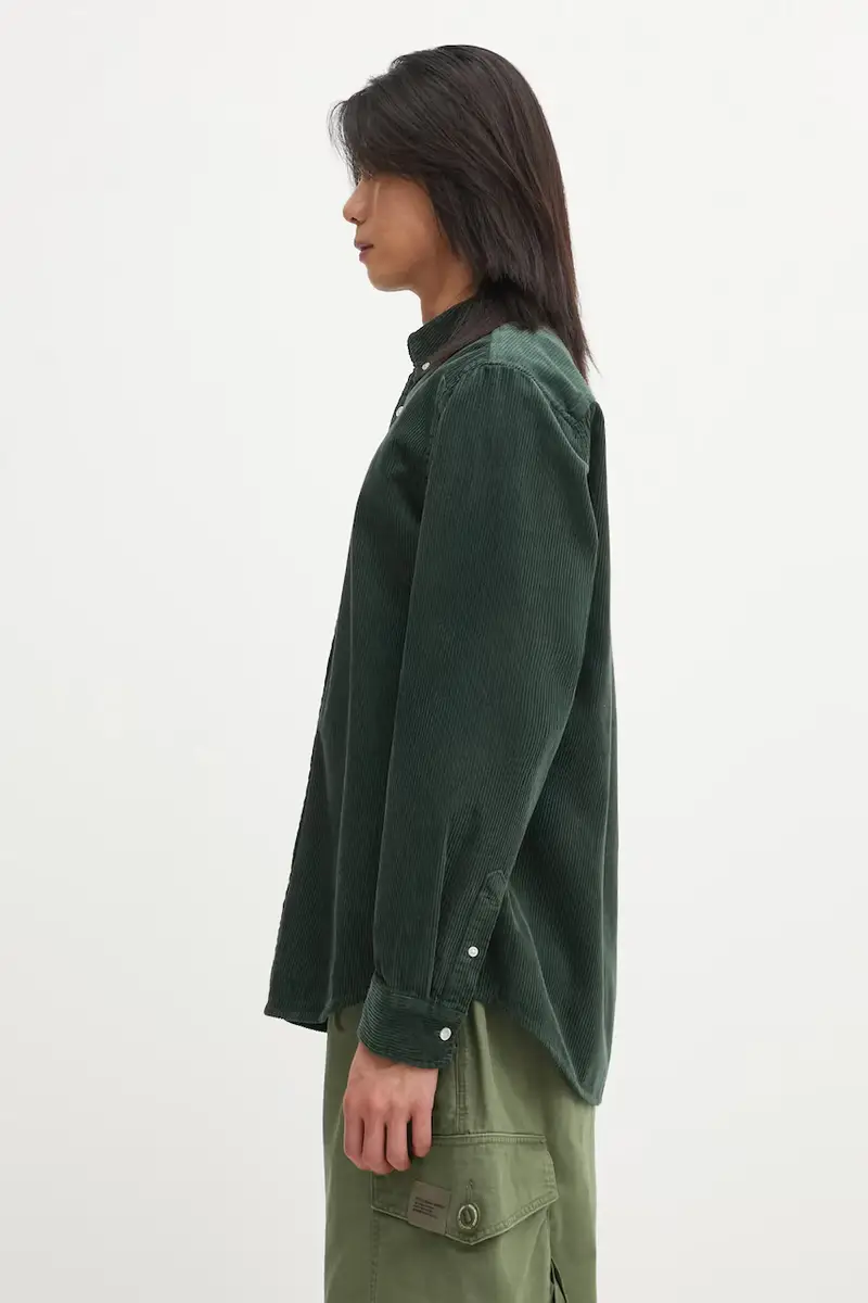 camicia in velluto a coste S Madison Cord uomo colore verde I029958.39OXX miniatura 2