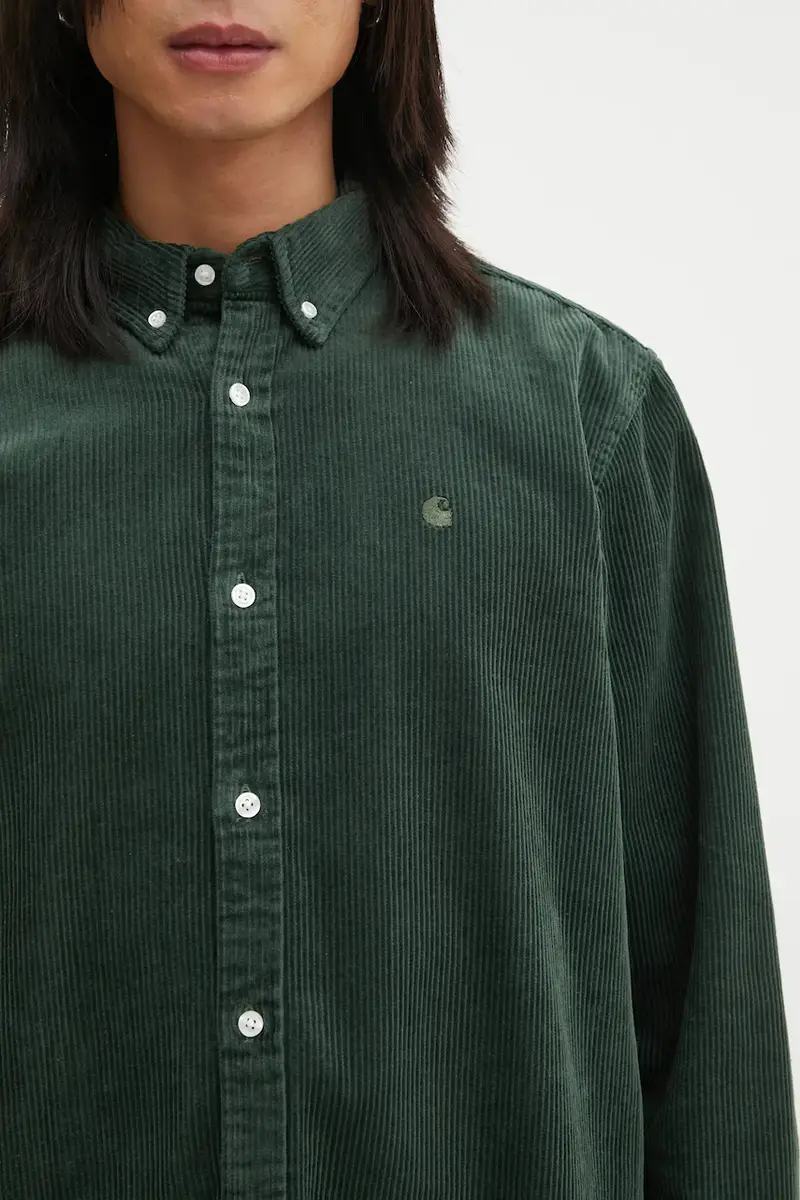 camicia in velluto a coste S Madison Cord uomo colore verde I029958.39OXX miniatura 4