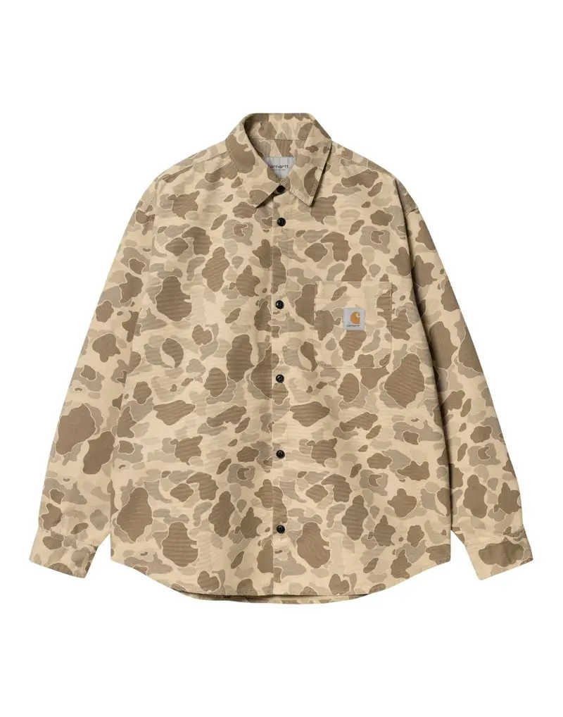 Carhartt Wip Camo shirt camicione maniche lunghe - Camo Duck/Desert stone washed S