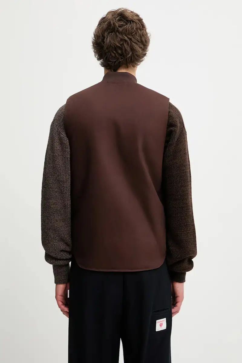 cotone senza maniche Classic Vest colore marrone I035695.4701 miniatura 3