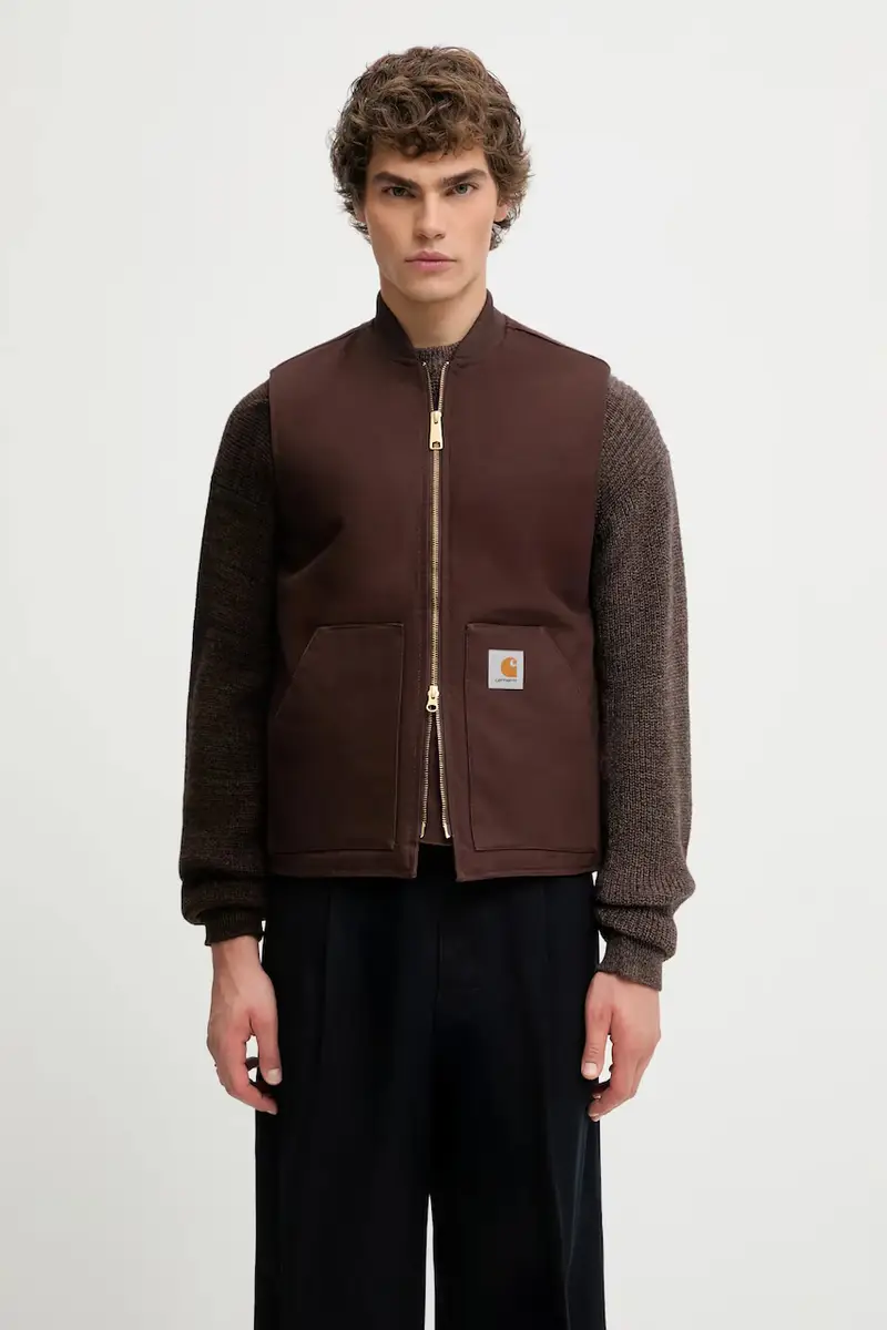 cotone senza maniche Classic Vest colore marrone I035695.4701