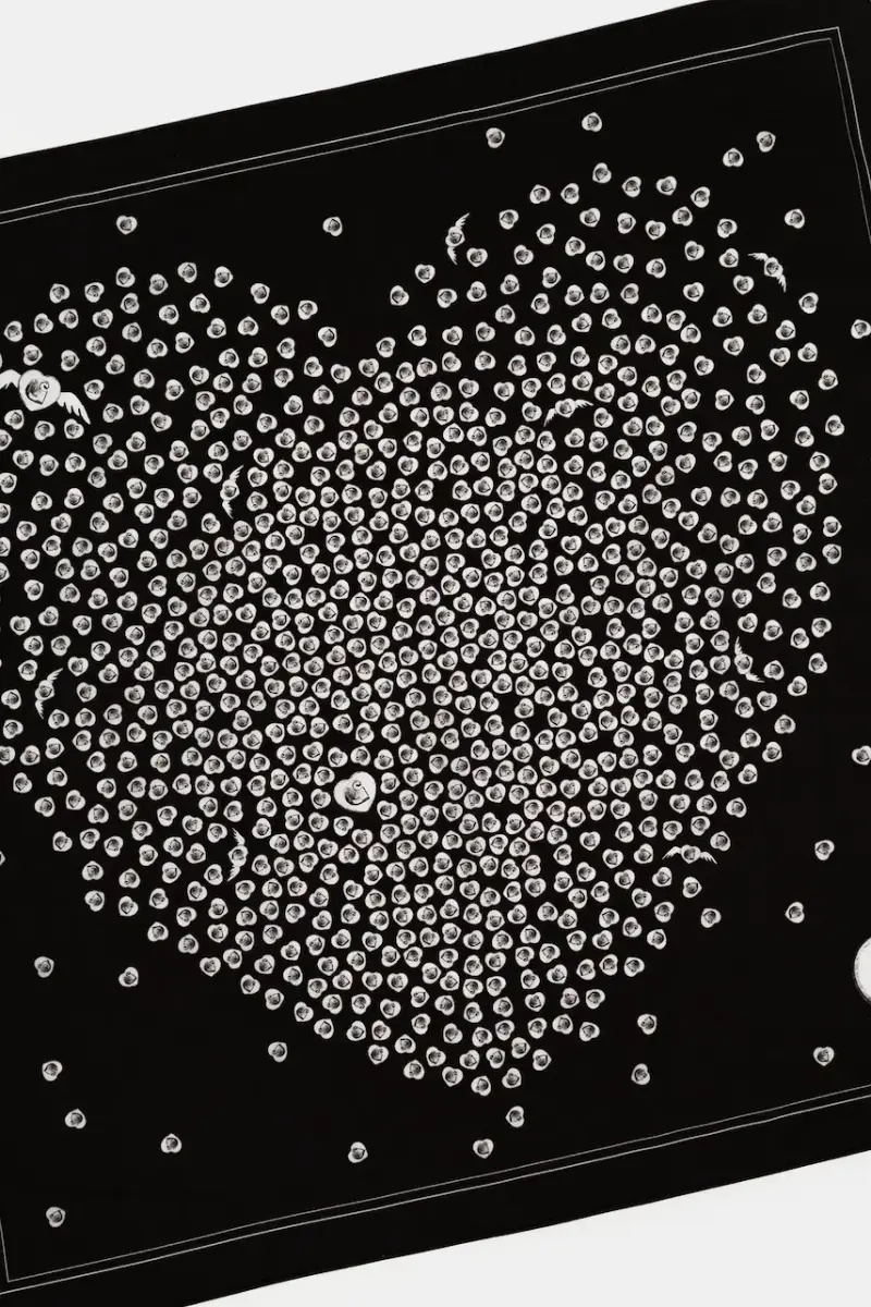 fazzoletto da collo in cotone Heart to Hartt Bandana colore nero I035746.89XX miniatura 2