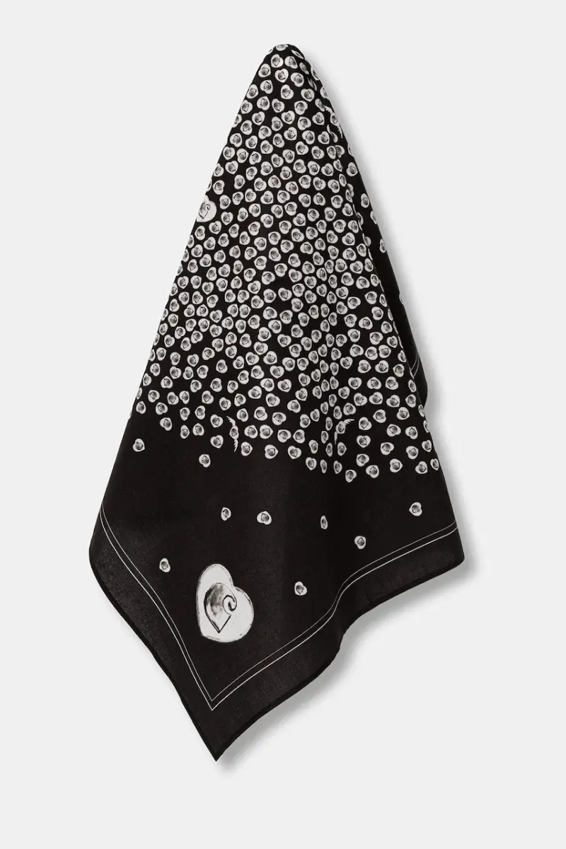 fazzoletto da collo in cotone Heart to Hartt Bandana colore nero I035746.89XX