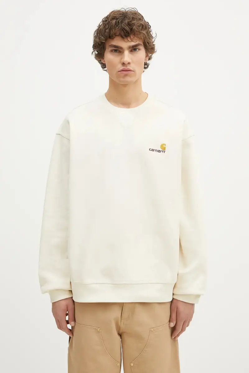 felpa American Script Sweat uomo Beige