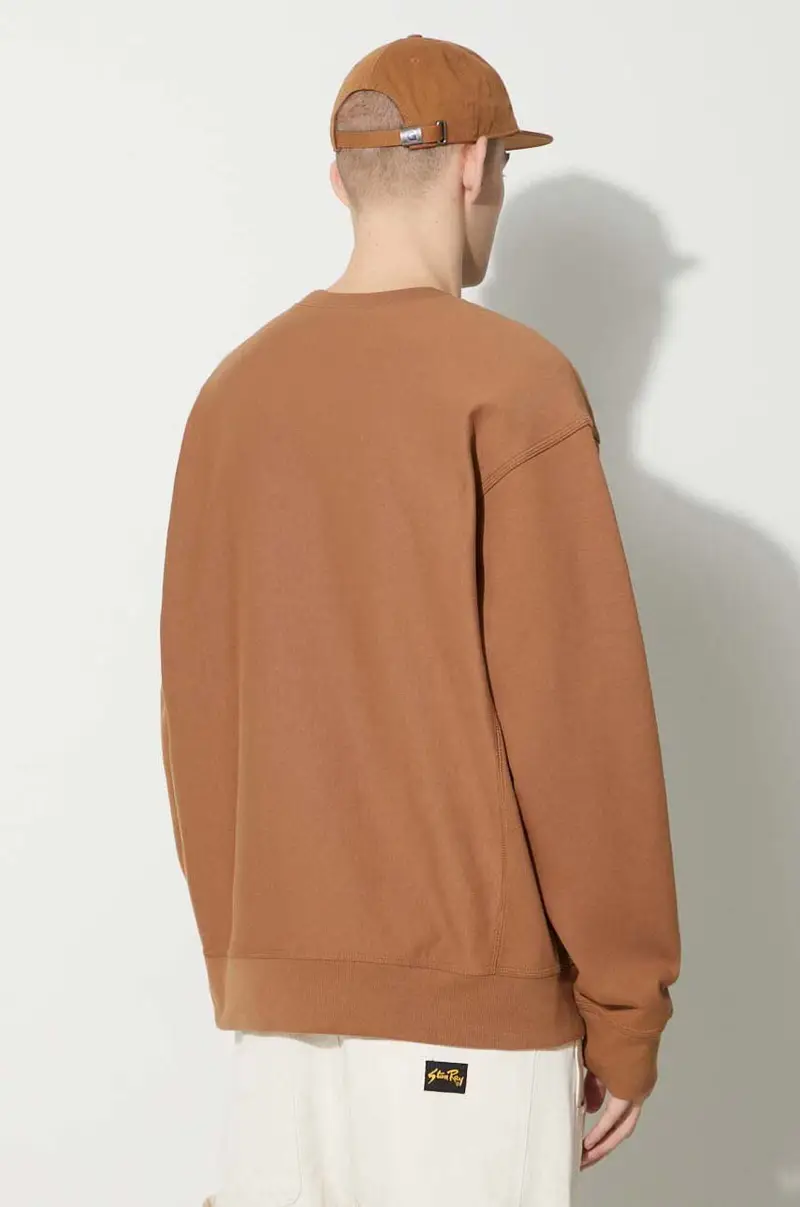 felpa American Script Sweat uomo colore marrone con applicazione I025475.HZXX miniatura 3