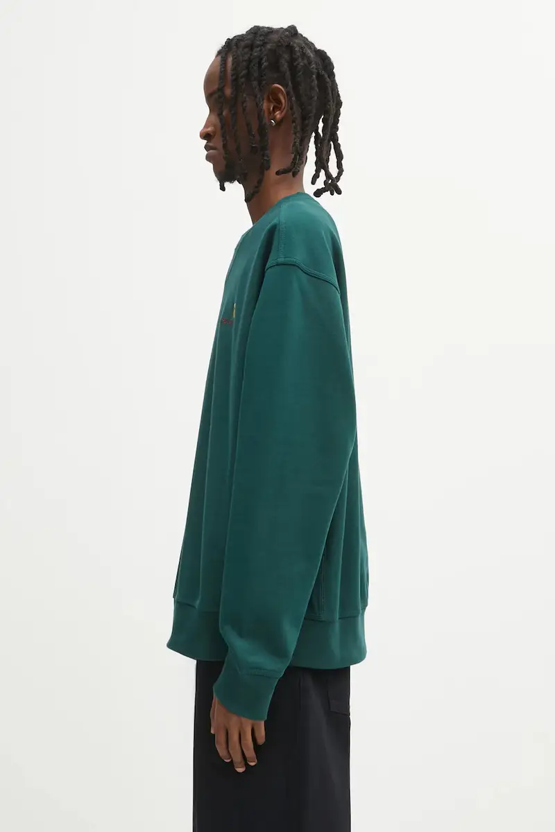 felpa American Script uomo colore verde con applicazione I025475.05AXX miniatura 2