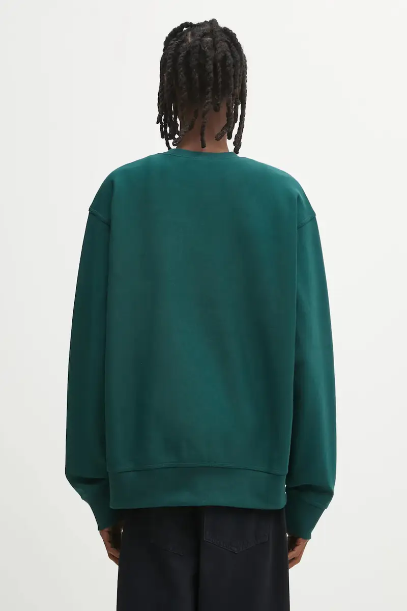 felpa American Script uomo colore verde con applicazione I025475.05AXX miniatura 3