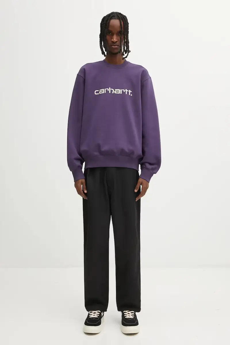 felpa Carhartt Sweat uomo colore violetto con applicazione I030546.38IXX miniatura 5