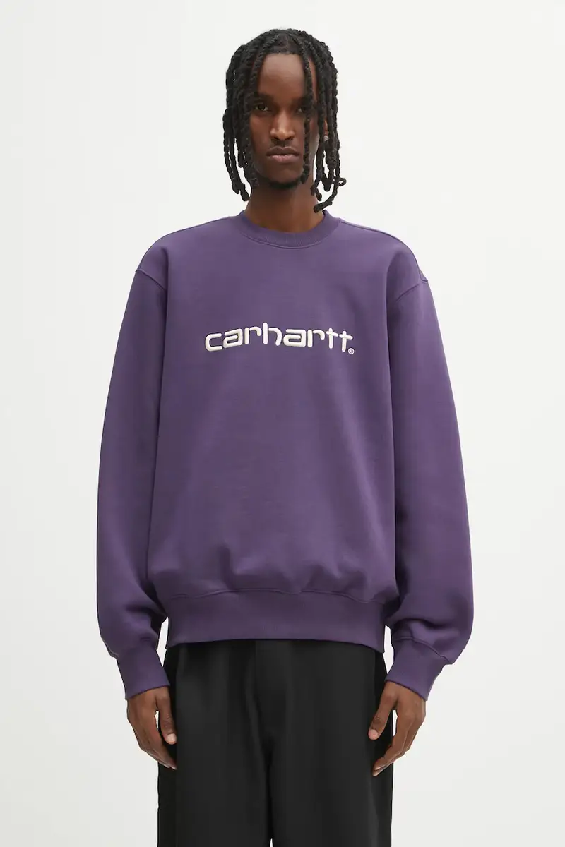 felpa Carhartt Sweat uomo colore violetto con applicazione I030546.38IXX
