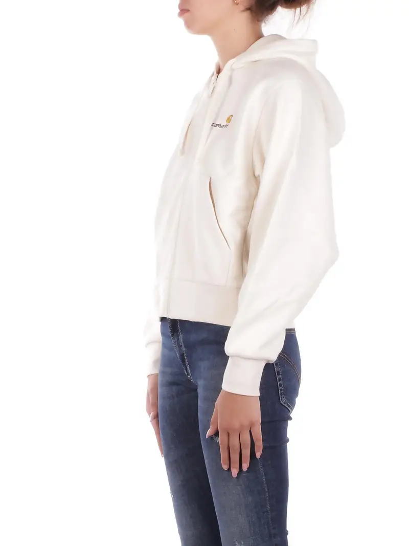 Felpa Donna CARHARTT WIP Natural W' hooded american script miniatura 2