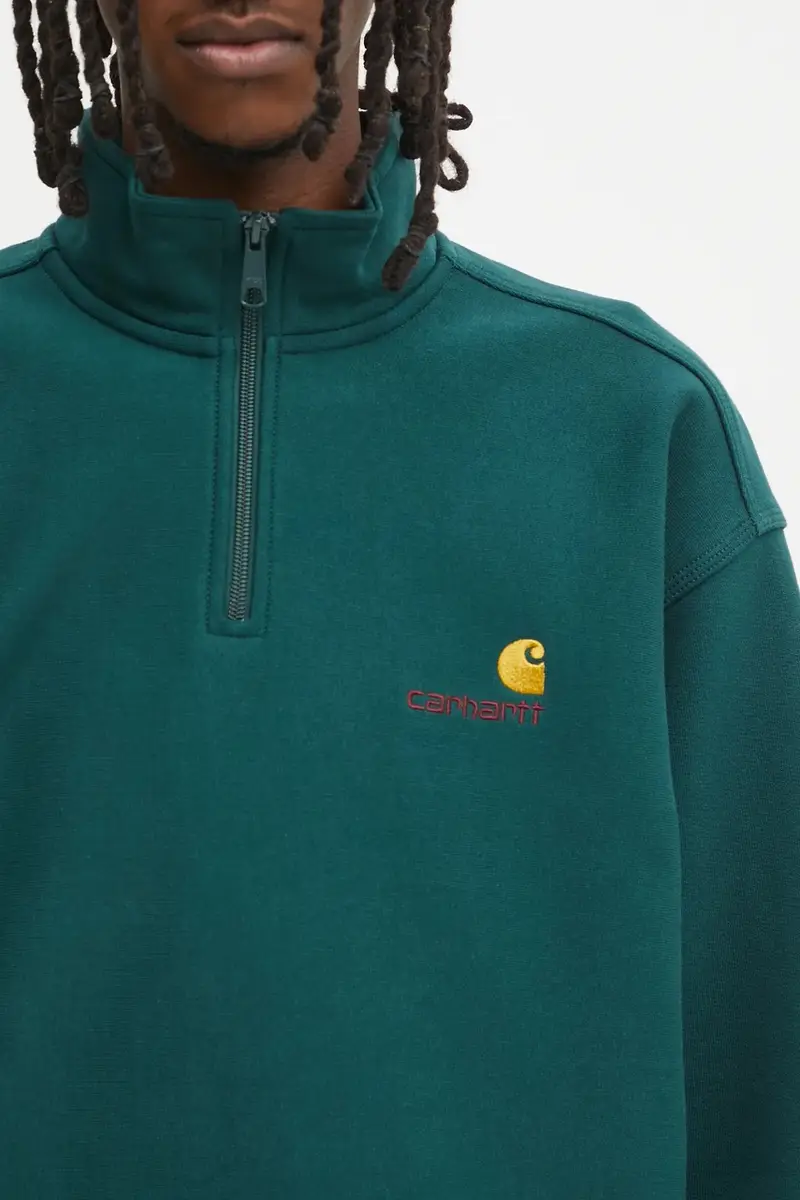 felpa Half Zip American Script uomo colore verde I027014.05AXX miniatura 4