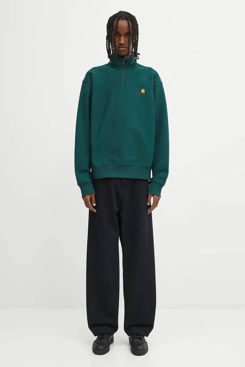 felpa Half Zip American Script uomo colore verde I027014.05AXX miniatura 5