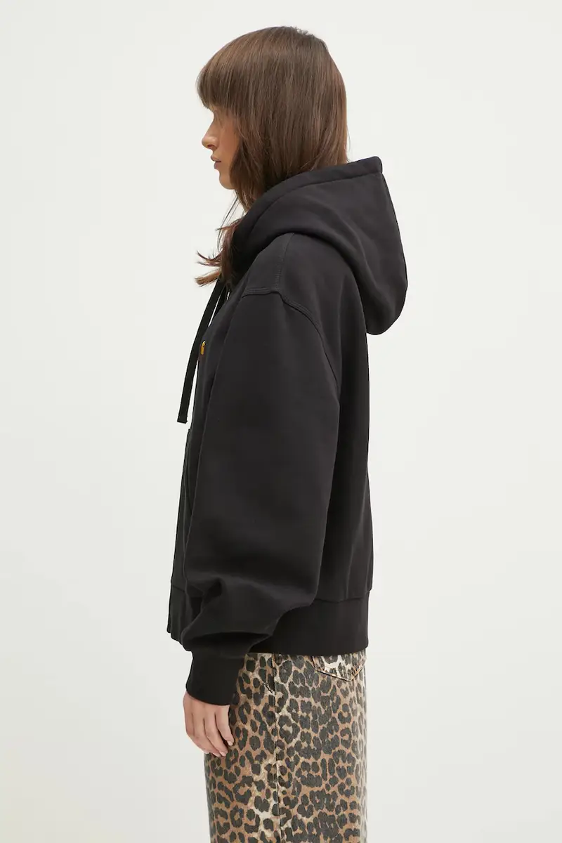 felpa Hd American Scr. Jacket donna colore nero con cappuccio con applicazione I033057.89XX miniatura 2