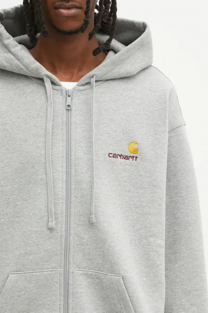 felpa Hooded American Script Jacket uomo colore grigio con cappuccio I033063.V6XX miniatura 4