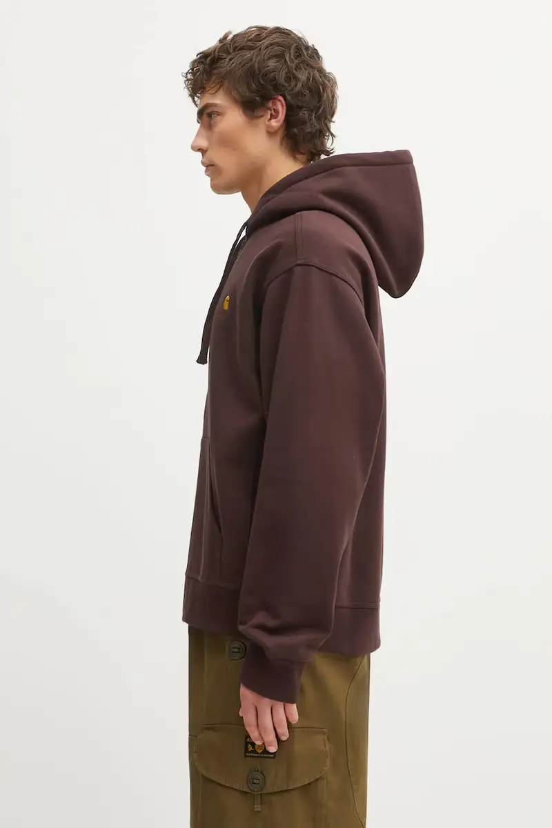 felpa Hooded American Script Jacket uomo colore marrone con cappuccio I033063.33HXX miniatura 2