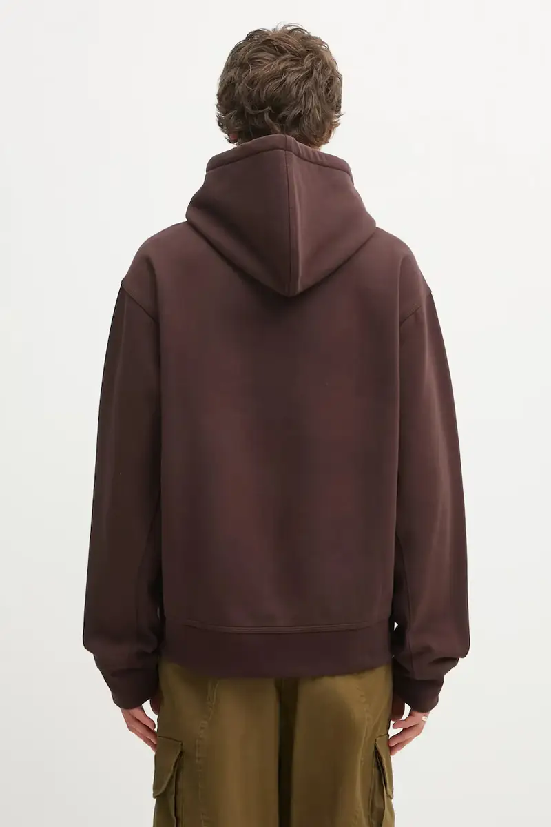 felpa Hooded American Script Jacket uomo colore marrone con cappuccio I033063.33HXX miniatura 3